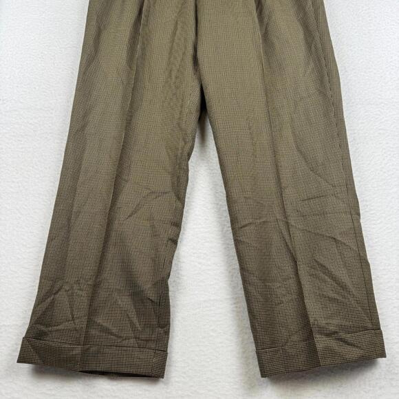 Ralph Ralph Lauren Mens 30x30 Brown Beige Houndstooth Pleated Dress Pants Slacks - Picture 3 of 13